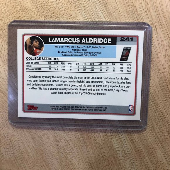 Lamarcus Aldridge RC - Topps Trading Card - Picture 2 of 2